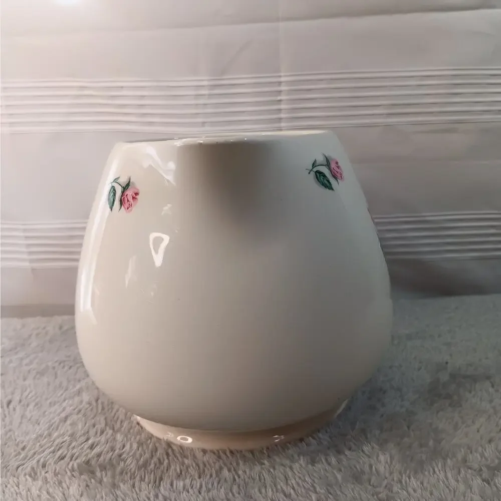 Vintage 48 Ounce Ceramic Pitcher Rhythm Rose Pattern by Household Institute